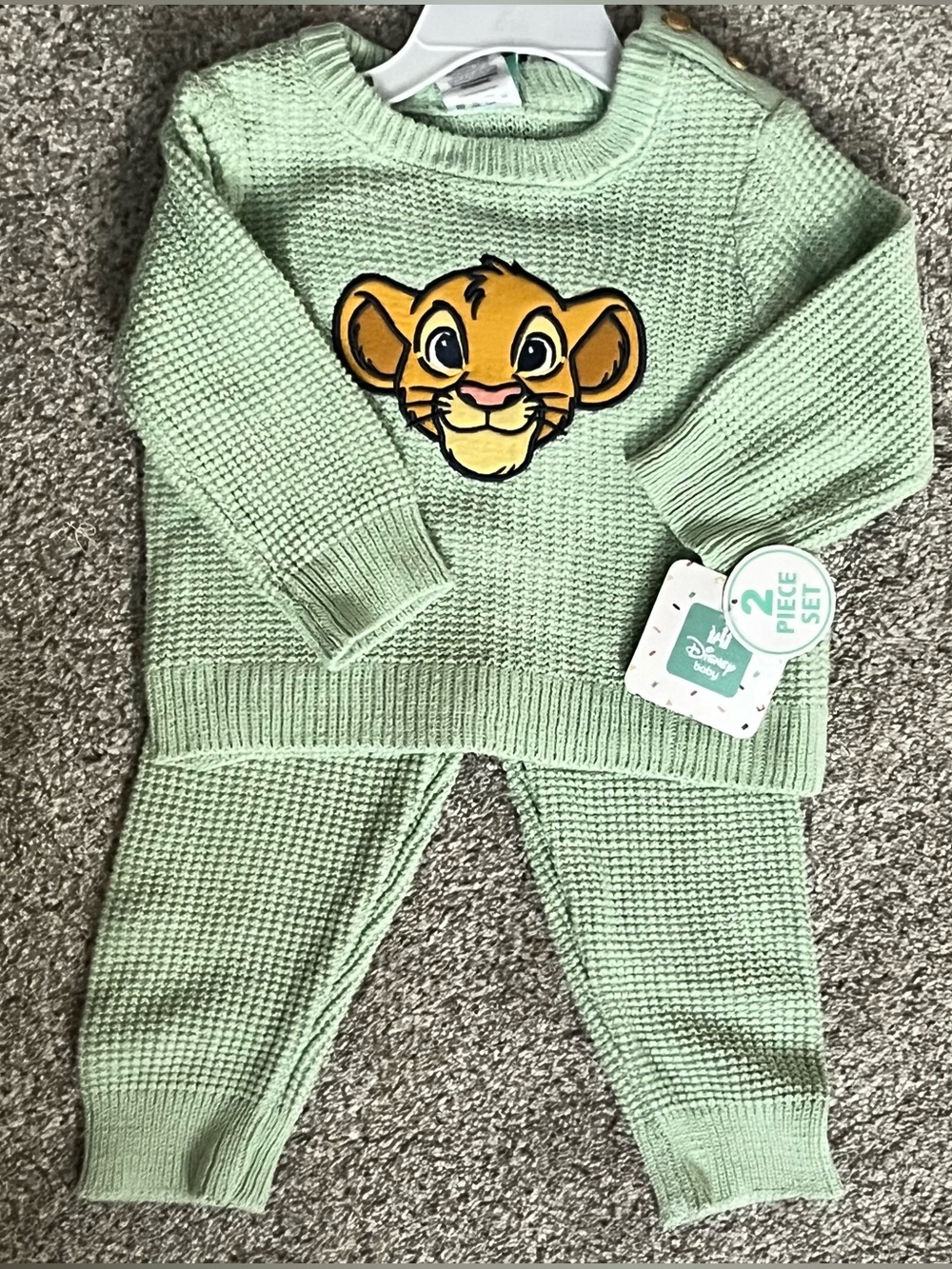 Disney Baby Simba Knit Set Mint Green
